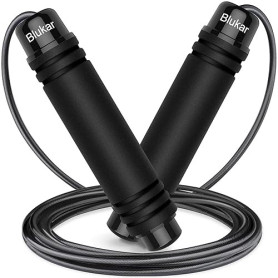 Blukar Corde à Sauter, Speed Jump Rope Réglable pour Hommes & Femmes, Roulements à Billes en Acier, Poignées Antidérapantes en M