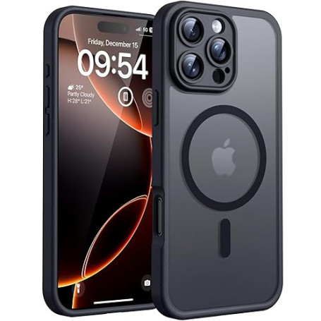 TOCOL Coque Magnétique pour iPhone 16 Pro Max 6,9 Pouces, Compatible avec MagSafe, Protection de l'objectif améliorée, Coque Mat