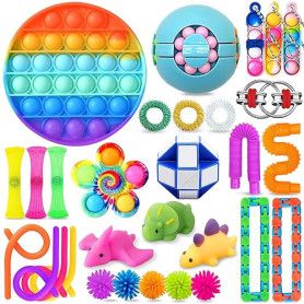 Chennyfun Fidget Sensory Toy Set, 30PCS Jouet Anti-Stress Kit, Fidget Cube Jouets Anti-Stress Jouet à soulagement du Stress, Moc