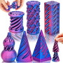 Chennyfun 6Pcs Impossible Cone, 3D Imprimé Spiral Cone Fidget Toy, Impossible Cone Pyramid Jouet en Spirale, Jouet en Spirale Im
