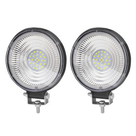 Biqing 2x Phare de Travail LED 12V, LED Barre 4.4” Projecteur Voiture Spot Flood Feux Antibrouillard 24V Feux de Travail Feux Ad