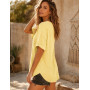 Wayleb Tee Shirt Femme Col Rond Manches Courtes Haut Oversize Ample Top Décontracté Basique pour Été Quotidien | Chic et Elégant