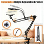 Trépied pour Téléphone Portable avec LED Ring Light (10,24"), Alimenté par USB, 3 Modes de Couleur, Ring Light éclairage Rotatif