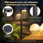 LakiHomi Lampes solaires 2 en 1 pour extérieur, avec 24 LED super lumineuses, étanches, marche/arrêt automatique, décoration de 
