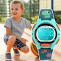 GUUMUXIN Montre Numérique de Sport pour Enfants avec Indicateur Lumineux 7 Couleurs, Écran de Montre en Acrylique, Étanche 3 ATM