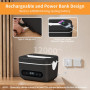 VYRNEXA Gamelle Chauffante avec Batterie Intégrée 12000mAh, Lunch Box Électrique 1.3L, Boîte Repas Chauffante sans Fil avec Minu