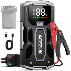 ACEZUK Booster Batterie Voiture 7000A, Démarreur de Voiture Portable (Jusqu'à 5.5L Diesel ou 7.0L Gaz), 12V Jump Starter avec 2.