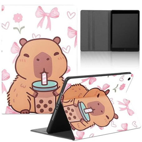 Tablet Coque pour Lenovo Tab M10 Plus 10,3" TB-X606F/TB-X606X, Cuir PU en Silicone Niedlich Cartoon Capybara Mignon Motif Housse