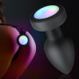 Vibrateur Anal Plug En Silicone Avec Base Lumineuse, Télécommande Sans Fil Rechargeable Butt Plug Anal Massager G-Spot Anus Stim