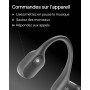 SHOKZ OpenRun Casque à Conduction osseuse, écouteurs Bluetooth Oreilles Libres pour Le Sport avec Micro, Casque sans Fil étanche