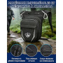 Leathario Sacoche de Jambe Moto, Sac de Jambe Capacité Extensible, 1 Clip à Gourde Sac Banane Homme avec Bande Réfléchissante