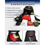 Leathario Sacoche de Jambe Moto, Sac de Jambe Capacité Extensible, 1 Clip à Gourde Sac Banane Homme avec Bande Réfléchissante