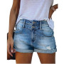 Bichingda Short en jean décontracté pour femme, taille haute, ourlet effiloché, pantalon d'été court avec poches | pour femme, d