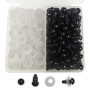 FANGZIDM 100 Pièces Yeux de Sécurité avec Rondelles de 6mm Yeux de Jouet en Plastique Noir pour Fabrication de poupées DIY Loisi