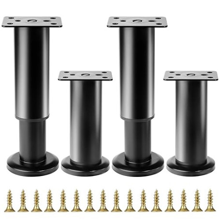 4 Pcs Pied de Meuble Reglable 12-18 cm, Pied Meuble Reglable, Pieds de Table de Nivellement pour Meubles, Pieds de Meubles Régla