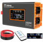 2000W/4000W Convertisseur 12V 220V Pur Sinus Onduleur,transformateur 12v 220v avec 2 Prises CA, Port USB, Télécommande, écran LC