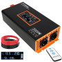 2000W/4000W Convertisseur 12V 220V Pur Sinus Onduleur,transformateur 12v 220v avec 2 Prises CA, Port USB, Télécommande, écran LC