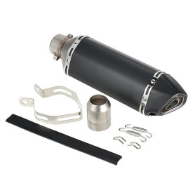 Mulcort Akrapovic Silencieux d'échappement 38-51 mm avec DB Killer amovible en fibre de carbone Petite queue hexagonale inclinée