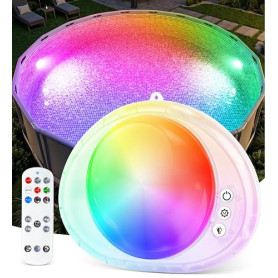 DeeprBlu 2026 Nouveau Éclairage Piscine Submersible Sans Fil avec Télécommande, Rechargeable Lumiere Piscine Sous l'Eau avec Spe