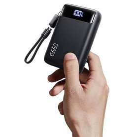 INIU Ultrapequeño 20000mAh Power Bank, 22,5W Carga Rapida Bateria Externa con Cable USB C Desmontable, Apto para Avión, Esencial