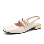 Fudaolee Sandales Femme Mary Janes Chaussures à Talon Bas élégante Slingback Escarpins Habillées Double Boucle Sandales Mode Moc