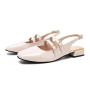 Fudaolee Sandales Femme Mary Janes Chaussures à Talon Bas élégante Slingback Escarpins Habillées Double Boucle Sandales Mode Moc