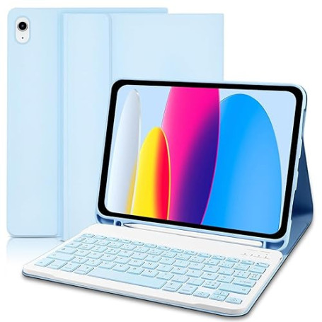 Coque Clavier pour iPad A16 11ème Génération 11" 2025/10Ème Génération 10.9" 2022,AZERTY Français, Housse Clavier Bluetooth Magn