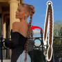 KASESSS 2 Pièces Rajout Cheveux Tresses, 66 cm Longue Tresse Cheveux avec Élastique, Extension Cheveux Tresse à Tresser pour Fem