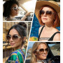 FEISEDY Lunette de Soleil Femme Polarisées Protection UV400 Surdimensionnées Lunettes Classique Grand Cadre Lunettes de Soleil F