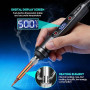 Kit Fer à Souder 80W, Température Réglable 180-500°C, Électronique de Précision avec Interrupteur Marche/Arrêt, 5 Pannes, Fil de