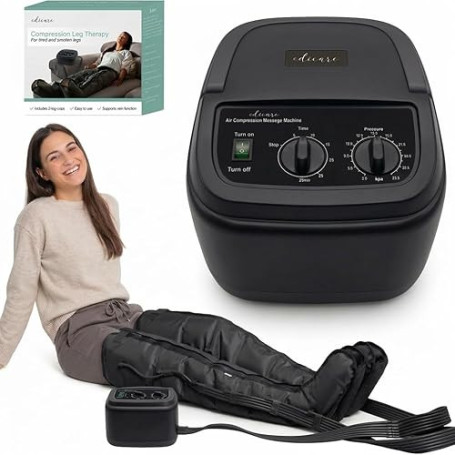 Edicare, Bottes Pressothérapie, Drainage Lymphatique, Appareil de Massage, Jambes Pieds Fatigués, Massage et Relaxation, Facile