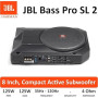 JBL BassPro SL2 Subwoofer Voiture actif Sous Siège de 8 pouces - Caisson de Basse Voiture de 125 Watts avec Amplificateur de Pui