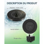 Fontaine Solaire Extérieure de Jardin Flottante, Fontaine Solaire pour Bassin avec 7 Jets d’Eau, Éclairage RGB, Fontaine à Eau S