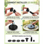 Fontaine Solaire Extérieure de Jardin Flottante, Fontaine Solaire pour Bassin avec 7 Jets d’Eau, Éclairage RGB, Fontaine à Eau S