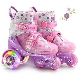 Roller Enfant Fille Patins à roulettes pour Enfants, Patins à roulettes réglables pour Enfants 3 à 9 Ans, Roller Enfant Fille lu