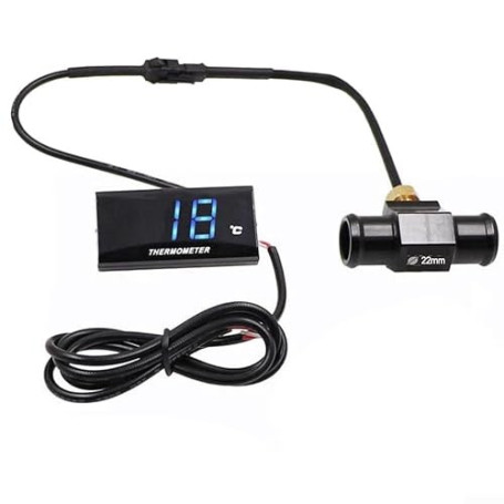 Jauge de température d'eau numérique pour moto avec capteur hygromètre pour véhicules DC 12 V, kit thermomètre étanche pour moto