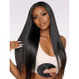22 Pouces 200 Densité 9X6 HD Lace Drawstring Perruque Cheveux Humain Sans Colle Perruque Femme Naturelle Brésilien Straight Glue