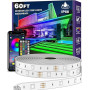 AILBTON Bande lumineuse LED d'extérieur étanche IP68-18 m - Étanche - Avec télécommande par application - Synchronisation de la