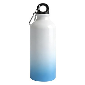 MR.R Bouteille de sport vierge en aluminium pour sublimation - 600 ml - Bleu et blanc - Pour impression par sublimation