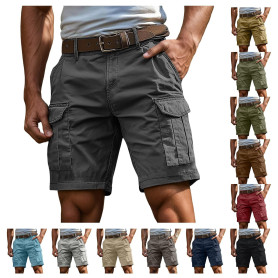 Générique Short Cargo Homme Bermuda Homme Shorts Et Bermudas Travail Coton Ceinture Elastique Boardshort Grande Taille Pantalon 