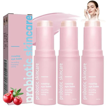 3 Pcs Stick Fraicheur Regard Respire Stick Yeux Crème Pour Les Yeux à La Rose Musquée L'églantier Hydratant Et Nourrissant Attén