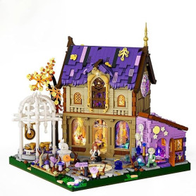 Lumibricks Série Retro House : Luna Cottage - Kit de construction de musique avec modules de son de guérison, remplacement audio
