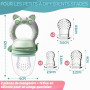 Grignoteuse Bébé Tetine Bebe - 2 Fruit Grignoteuses + 8 Tailles de Tétines Sans BPA, Tetine Grignoteuse Bebe Diversification Ali
