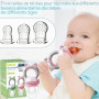 Grignoteuse Bébé Tetine Bebe - 2 Fruit Grignoteuses + 8 Tailles de Tétines Sans BPA, Tetine Grignoteuse Bebe Diversification Ali