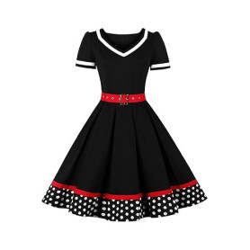 AXOE Femme Robe Vintage Année 50 Pin up Rockabilly Cocktail
