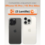 TOCOL Protection Caméra pour iPhone 15 Pro Max, iPhone 15 Pro, Résistant aux Rayures, Antichoc, Anti-Buée, Installation Facile, 