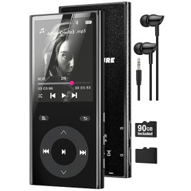 90Go Lecteur MP3 Bluetooth 5.3, MP3 Player avec 2 Emplacements pour Cartes TF, Écran Couleur 2,4", Bouton Tactile, Baladeur MP3