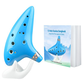Ohuhu Ocarina, Legend of Zelda Ocarina 12 Trous Céramique Alto C Instrument de Musique, Ocarinas avec Livre de Chansons (Chanson