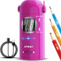 Taille-crayon électrique entièrement automatique avec réservoir, pour crayons de 7 à 11,5 mm, portable et sûr, rechargeable pour