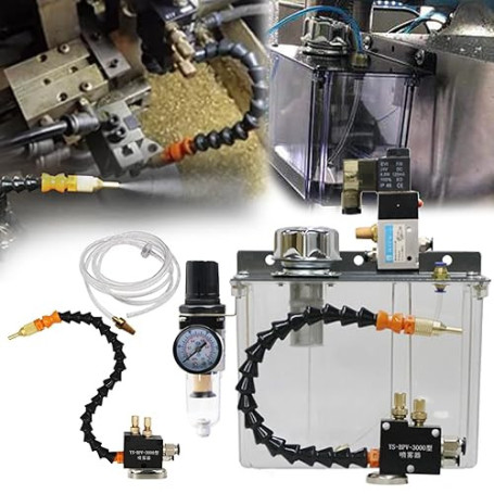 Système Pulvérisation Lubrifiant, 3L 24V Pulvérisateur Brouillard Liquide Refroidissement Tuyau D'air CNC Tour Fraiseuse Entière